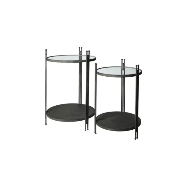 Lítið síðuborð v/spegl úr metal, D41x61cm