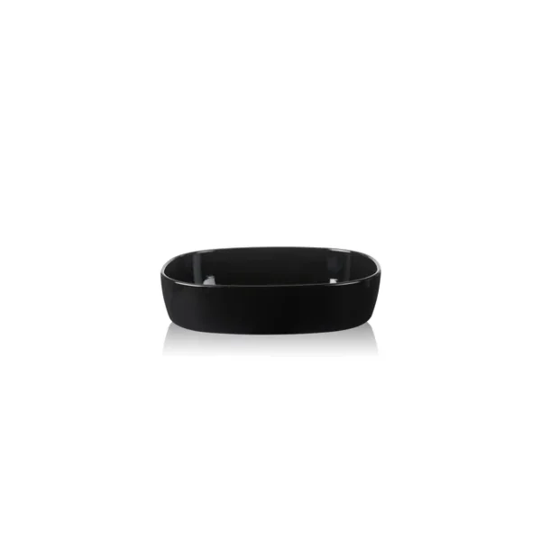 Superellipse Fat úr postalíni - 27x35x7,5cm Svart