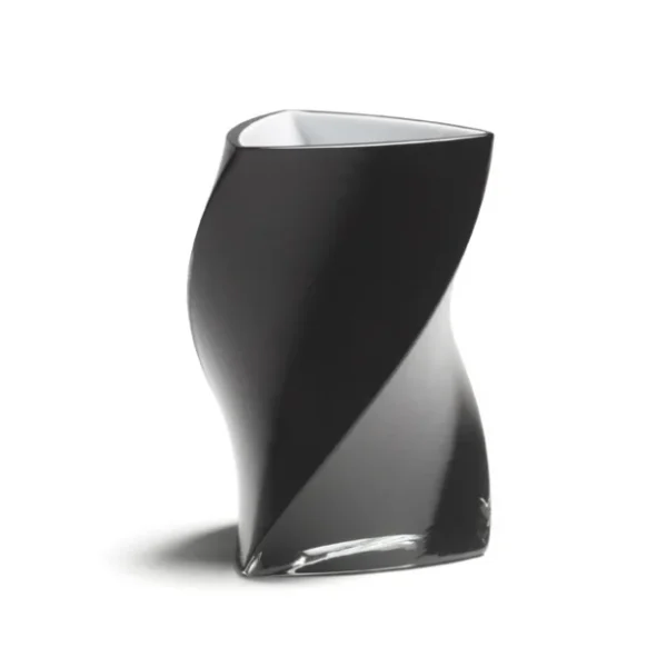 Twister Glas Vasi, 16cm - Svartur/Opal