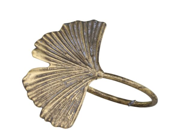 Serviettringur, Blað, H5/Ø4cm Messing